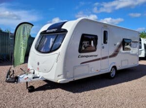 Conqueror caravan for sale at Ridgeway Tourers, ideal for outdoor adventures and family holidays.
